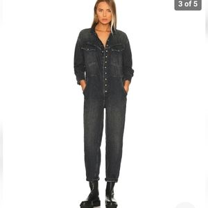 FREE PEOPLE Care Townes Coveralls Jumpsuit Denim Utility Blacks size M NWT